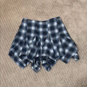 Free People Blue Plaid Women's Skirt